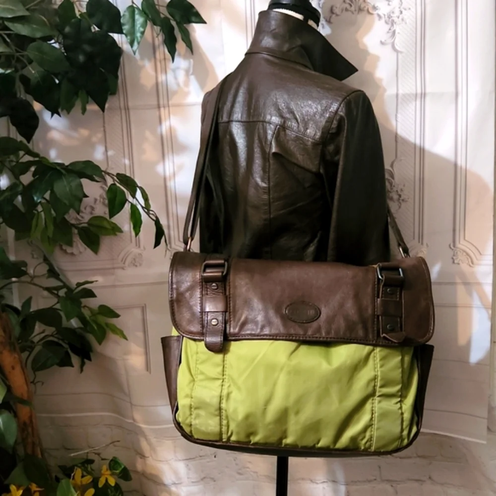 Fossil Leather/Nylon Messenger Bag - Picture 3 of 17
